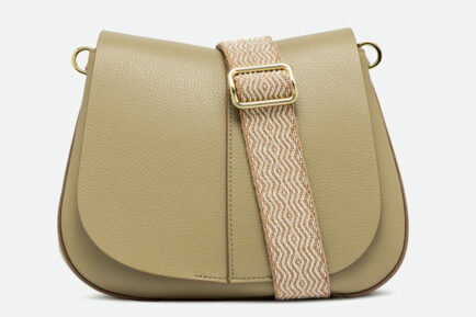 gianni chiarini xaki δερμάτινη τσάντα ώμου helena round
