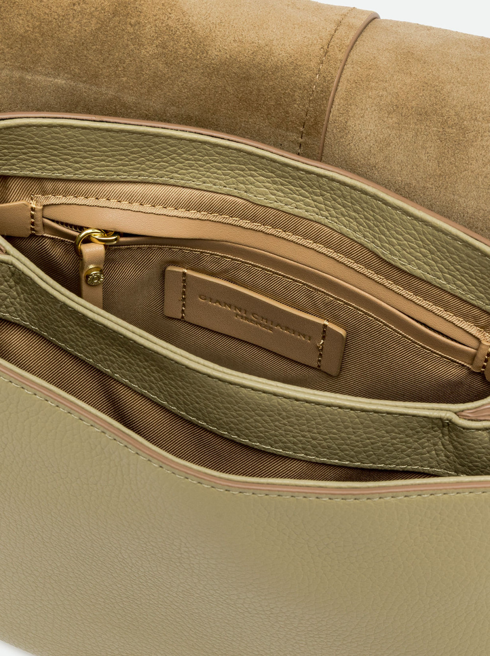 ΔΕΡΜΑΤΙΝΗ ΤΣΑΝΤΑ ΩΜΟΥ  GIANNI CHIARINI HELENA ROUND BS6036 ΧΑΚΙ - Image 4