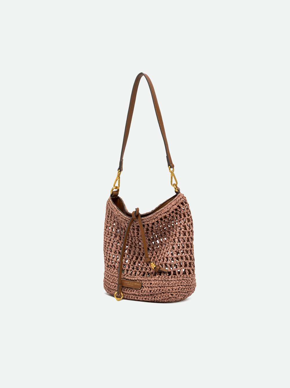 gianni chiarini nefeli ψαθινη πλεκτη bucket roze