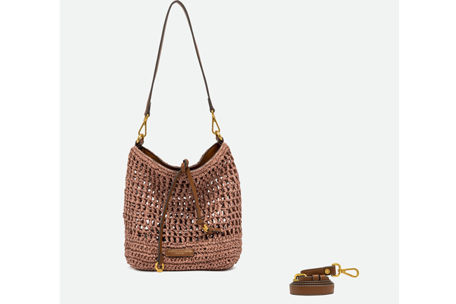 gianni chiarini nefeli ψαθινη πλεκτη bucket roze