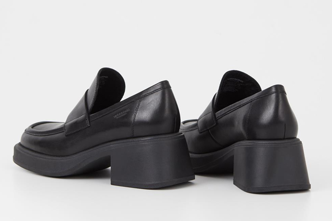 δερμάτινα chunky loafers vagabond μαύρα