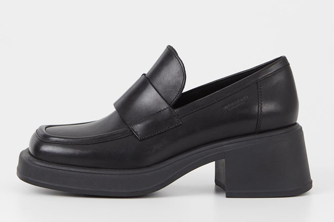 δερμάτινα chunky loafers vagabond μαύρα