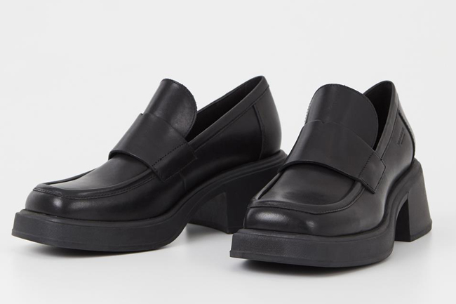 δερμάτινα chunky loafers vagabond μαύρα