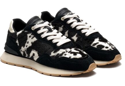 Hoff pony cow skin sneakers γυναικεια ασπρόμαυρο
